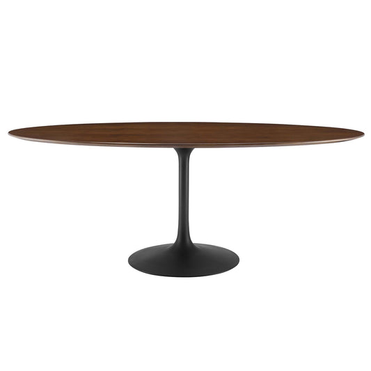 Lippa 78" Oval Walnut Wood Grain Dining Table by Modway