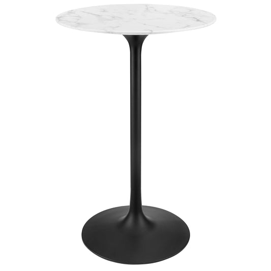 Lippa 28" Round Artificial Marble Bar Table by Modway