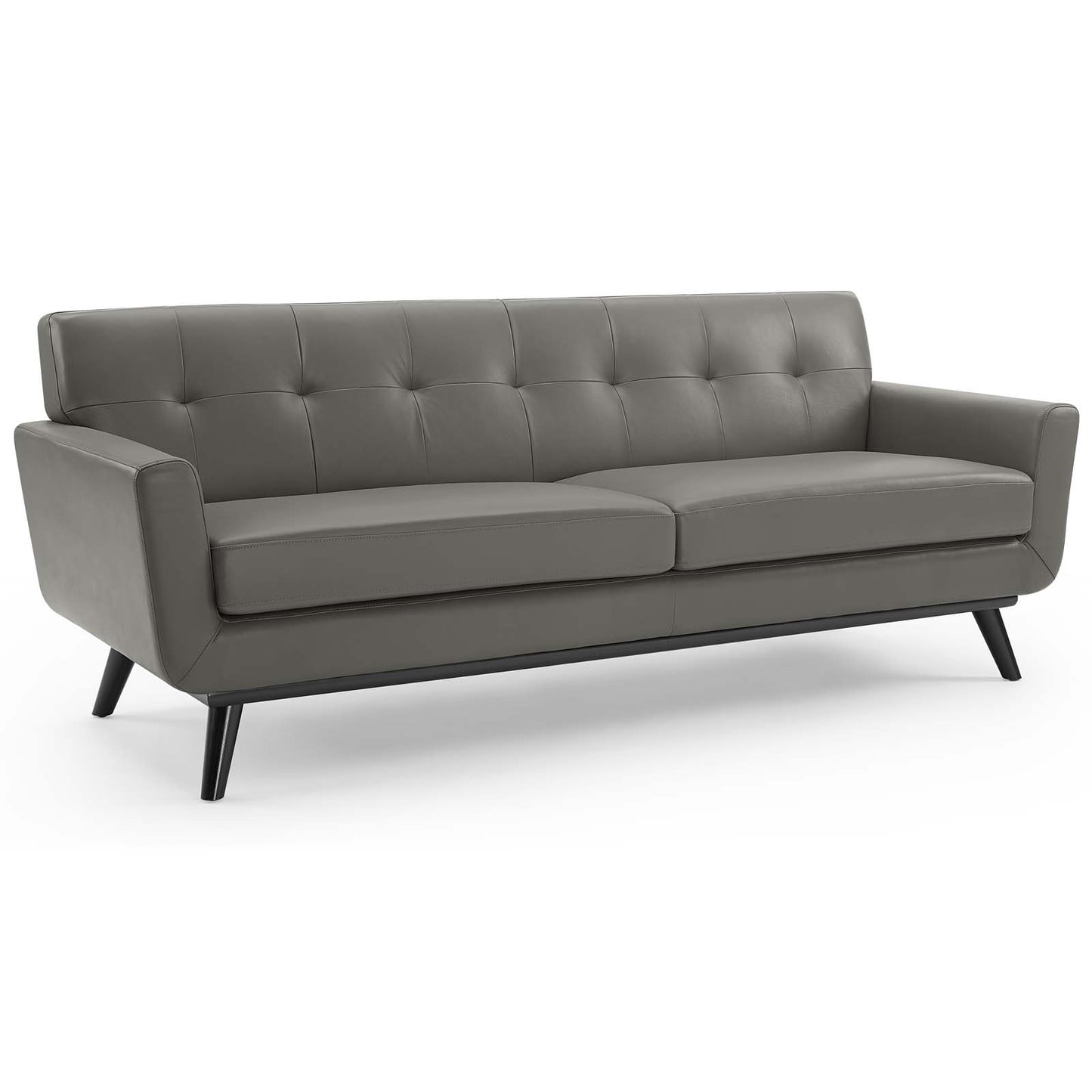 Engage Top-Grain Leather Living Room Lounge Sofa by Modway