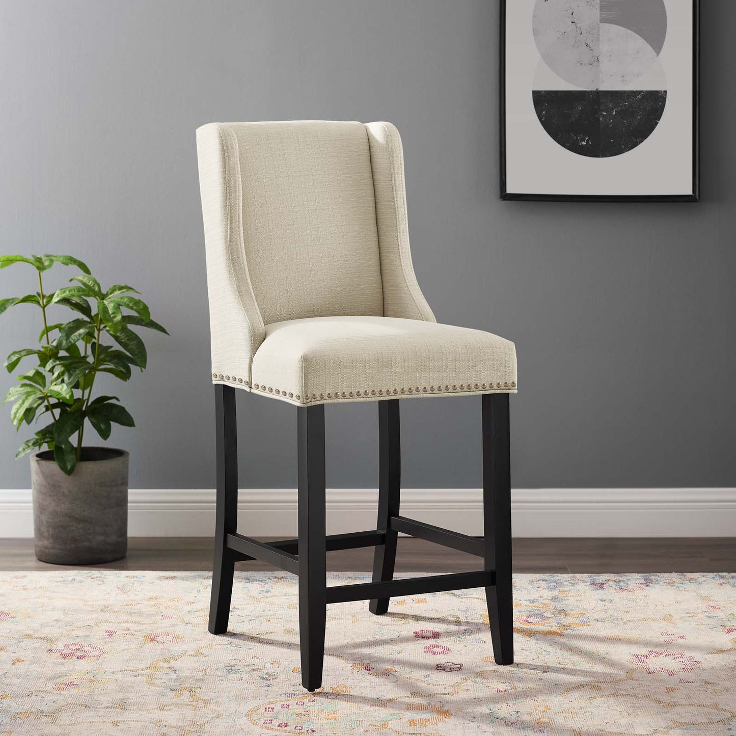 Baron Upholstered Fabric Counter Stool by Modway