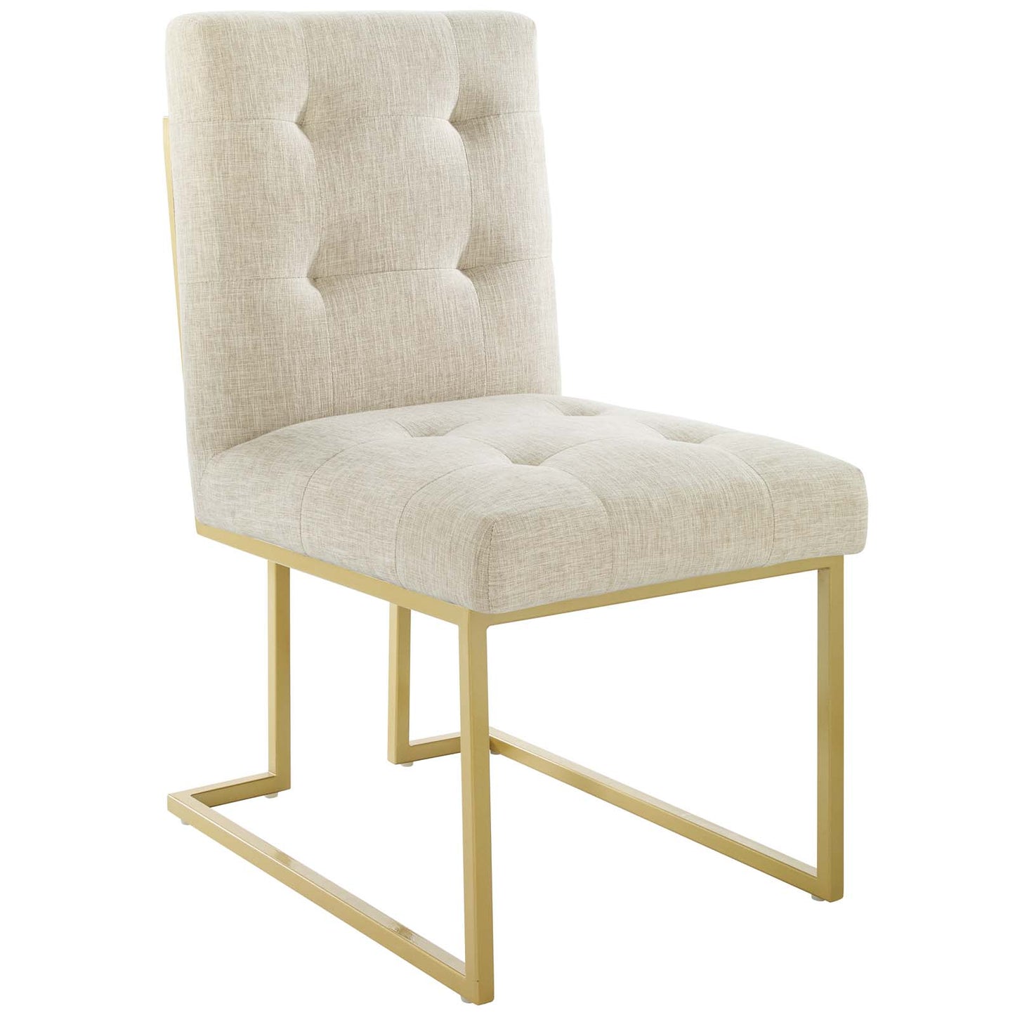 Privy Gold Stainless Steel Upholstered Fabric Dining Accent Chair by Modway