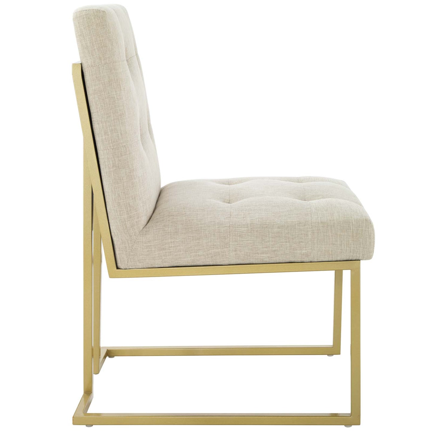 Privy Gold Stainless Steel Upholstered Fabric Dining Accent Chair by Modway