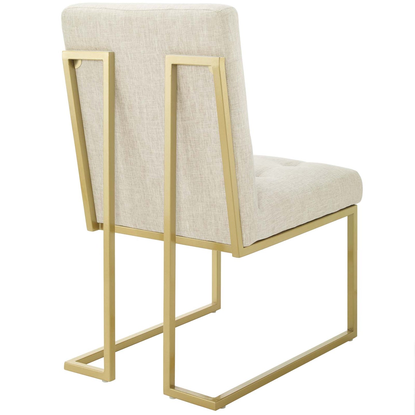 Privy Gold Stainless Steel Upholstered Fabric Dining Accent Chair by Modway