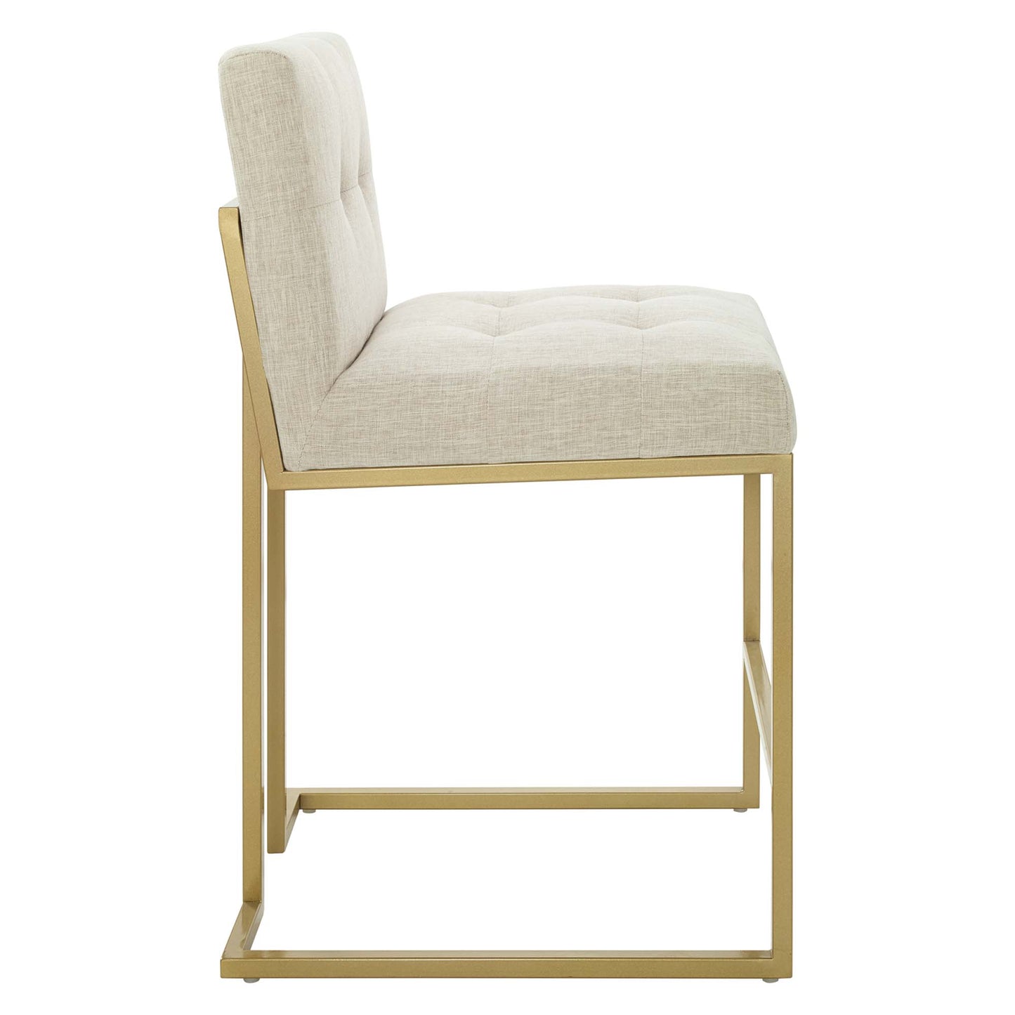 Privy Gold Stainless Steel Upholstered Fabric Counter Stool by Modway