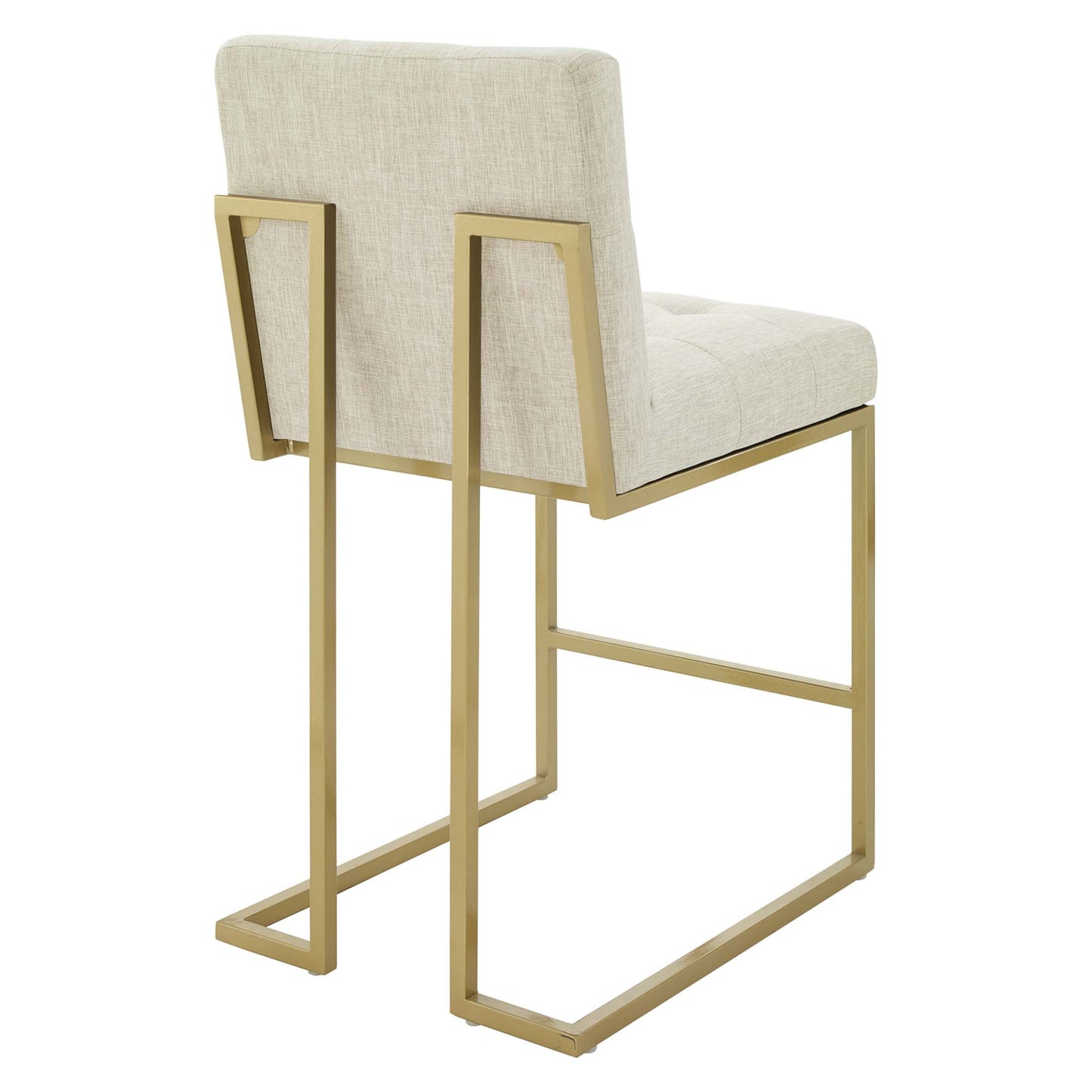 Privy Gold Stainless Steel Upholstered Fabric Counter Stool by Modway