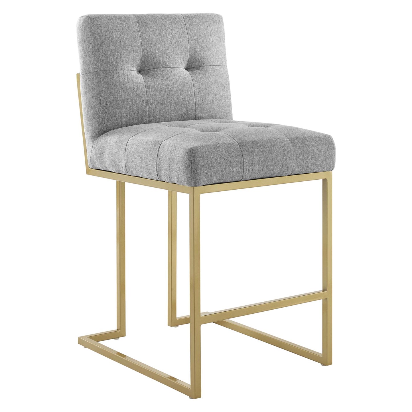 Privy Gold Stainless Steel Upholstered Fabric Counter Stool by Modway