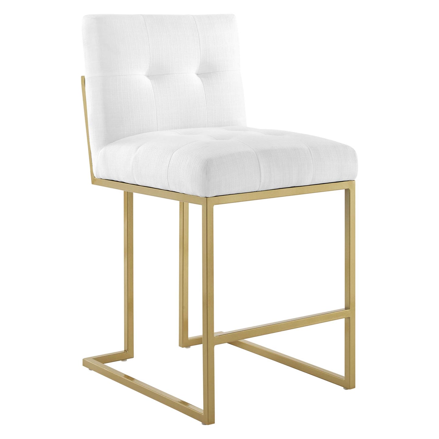 Privy Gold Stainless Steel Upholstered Fabric Counter Stool by Modway