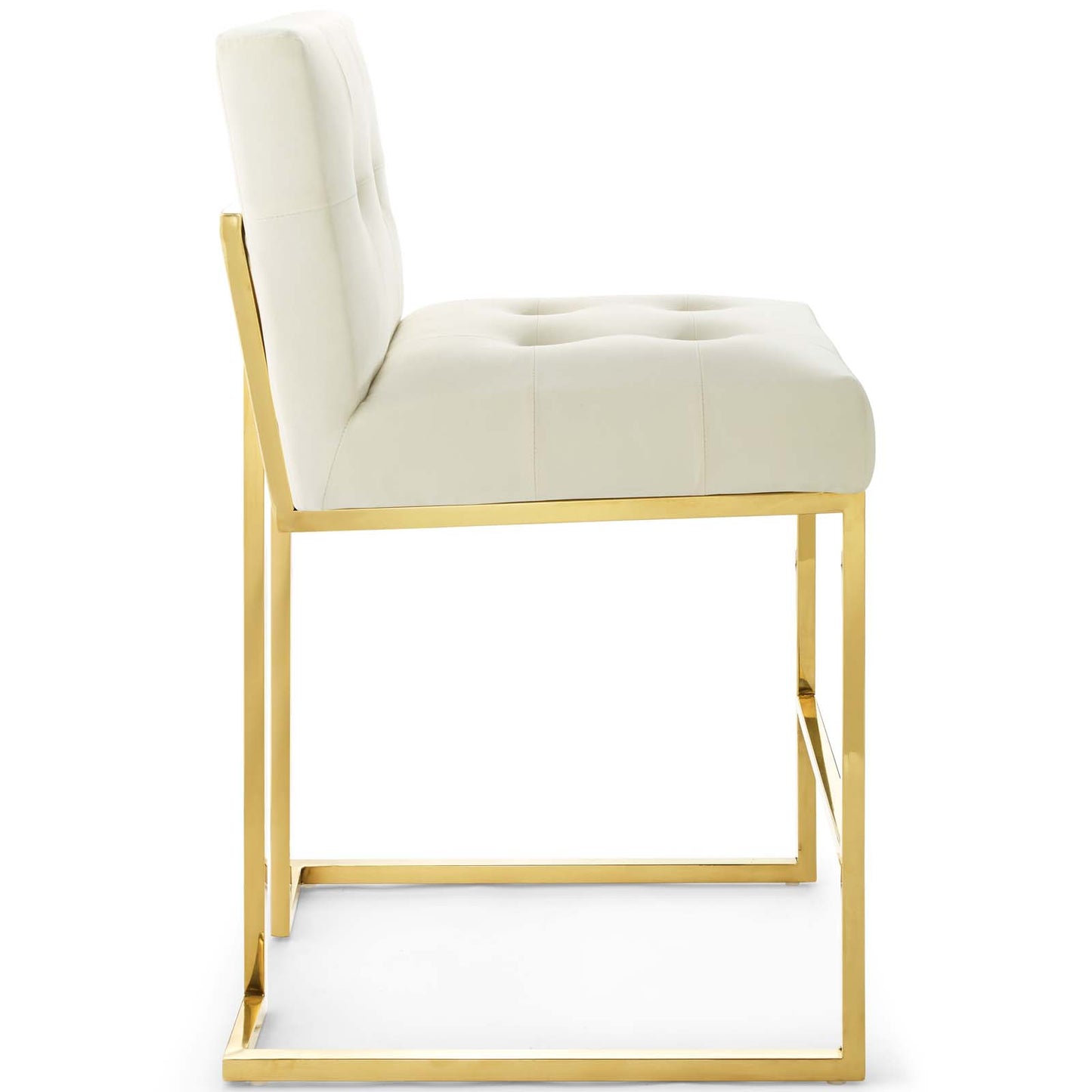 Privy Gold Stainless Steel Performance Velvet Counter Stool by Modway