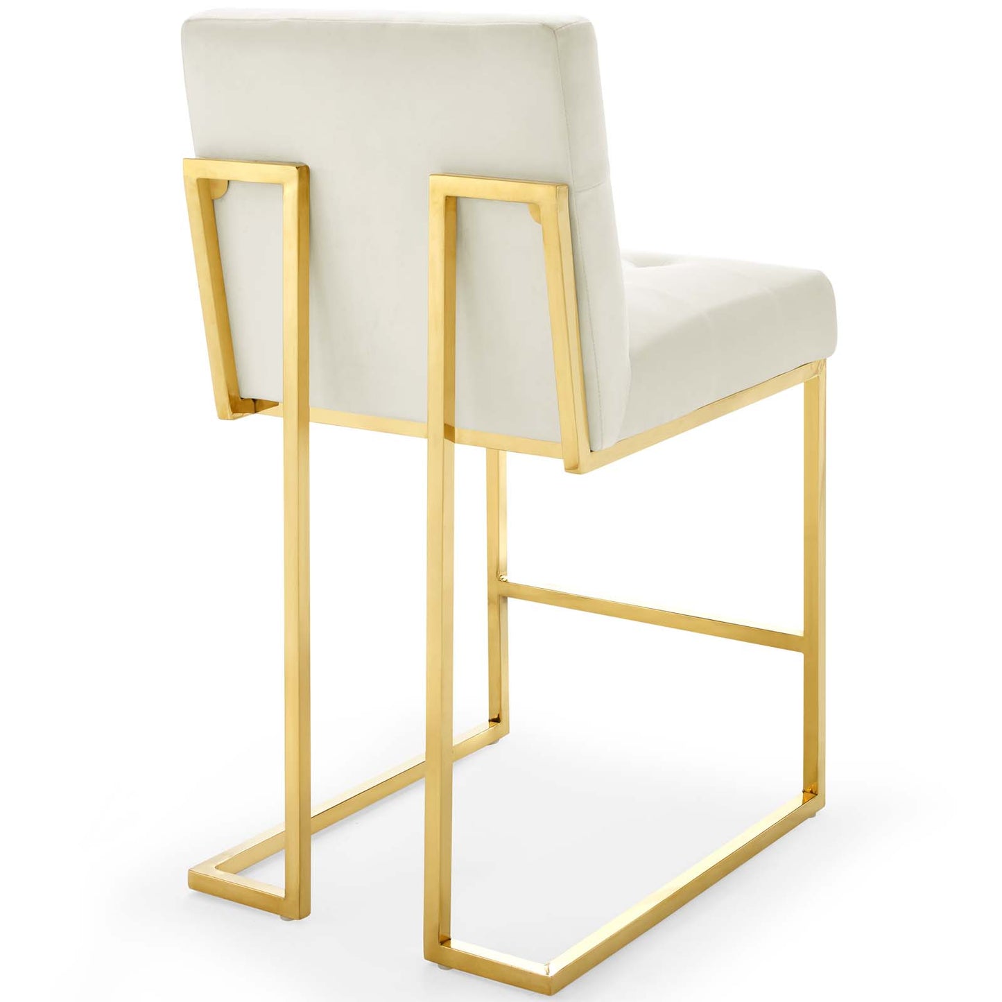 Privy Gold Stainless Steel Performance Velvet Counter Stool by Modway