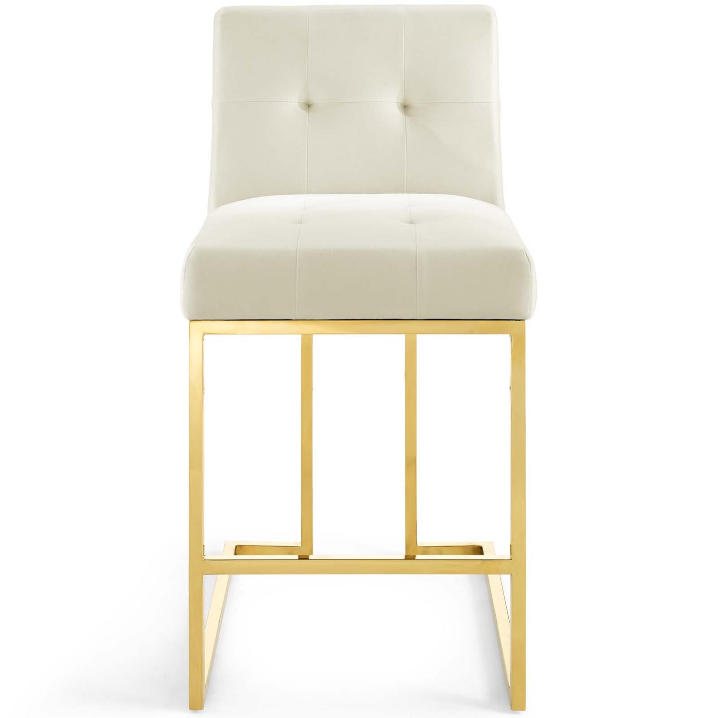 Privy Gold Stainless Steel Performance Velvet Counter Stool by Modway