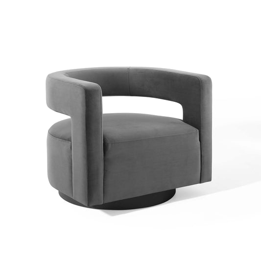 Spin Cutaway Performance Velvet Swivel Armchair by Modway