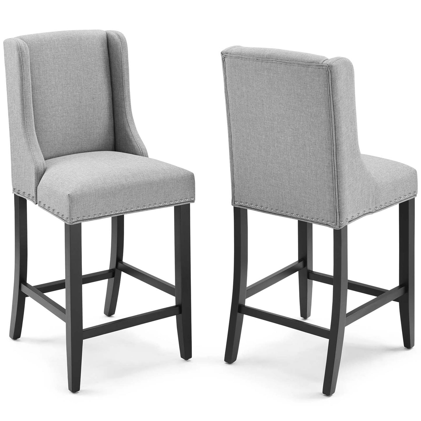 Baron Upholstered Fabric Counter Stool Set of 2 by Modway