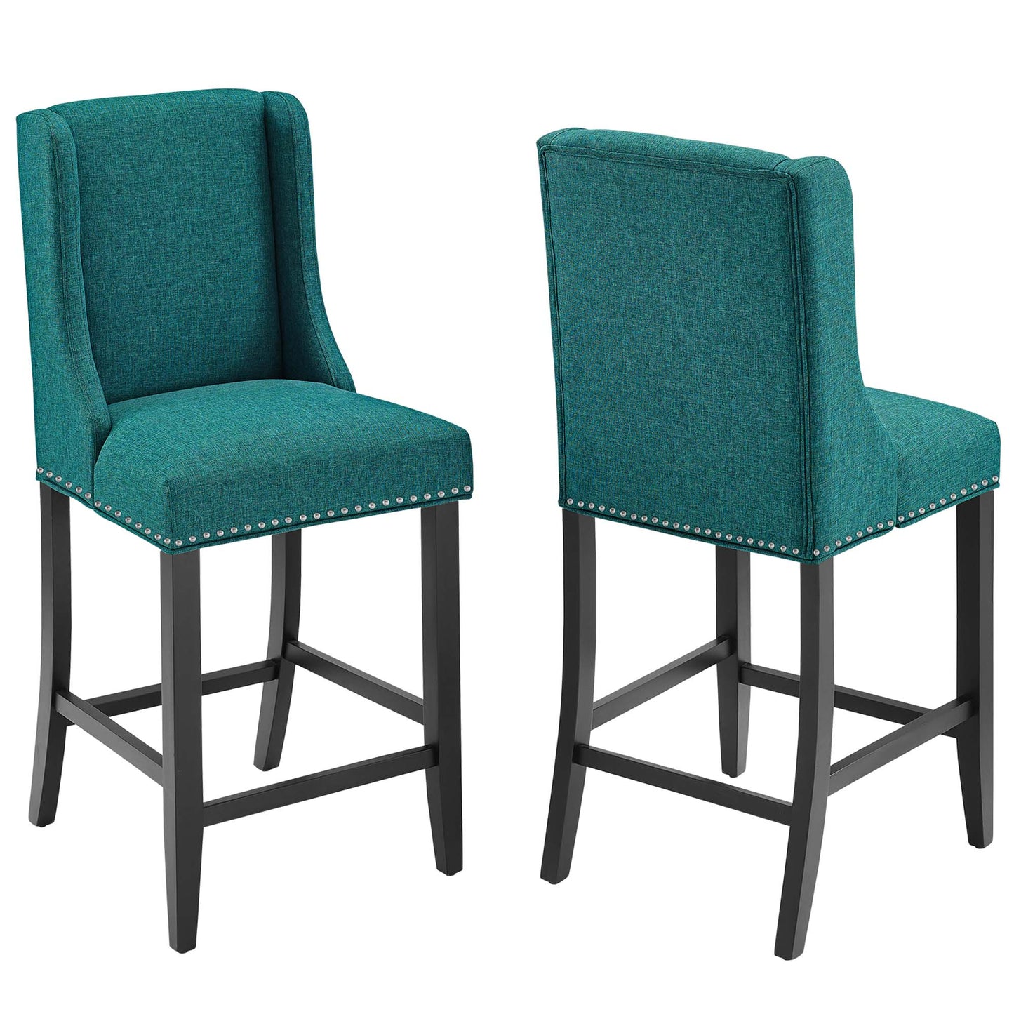 Baron Upholstered Fabric Counter Stool Set of 2 by Modway