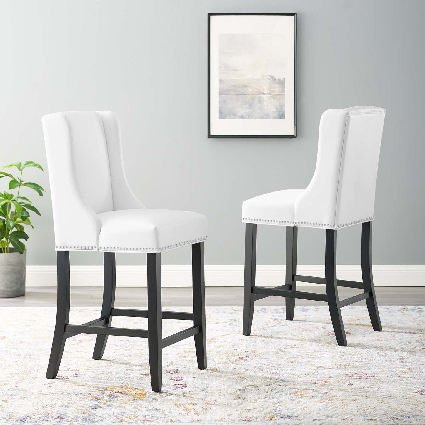 Baron Faux Leather Counter Stool Set of 2 by Modway