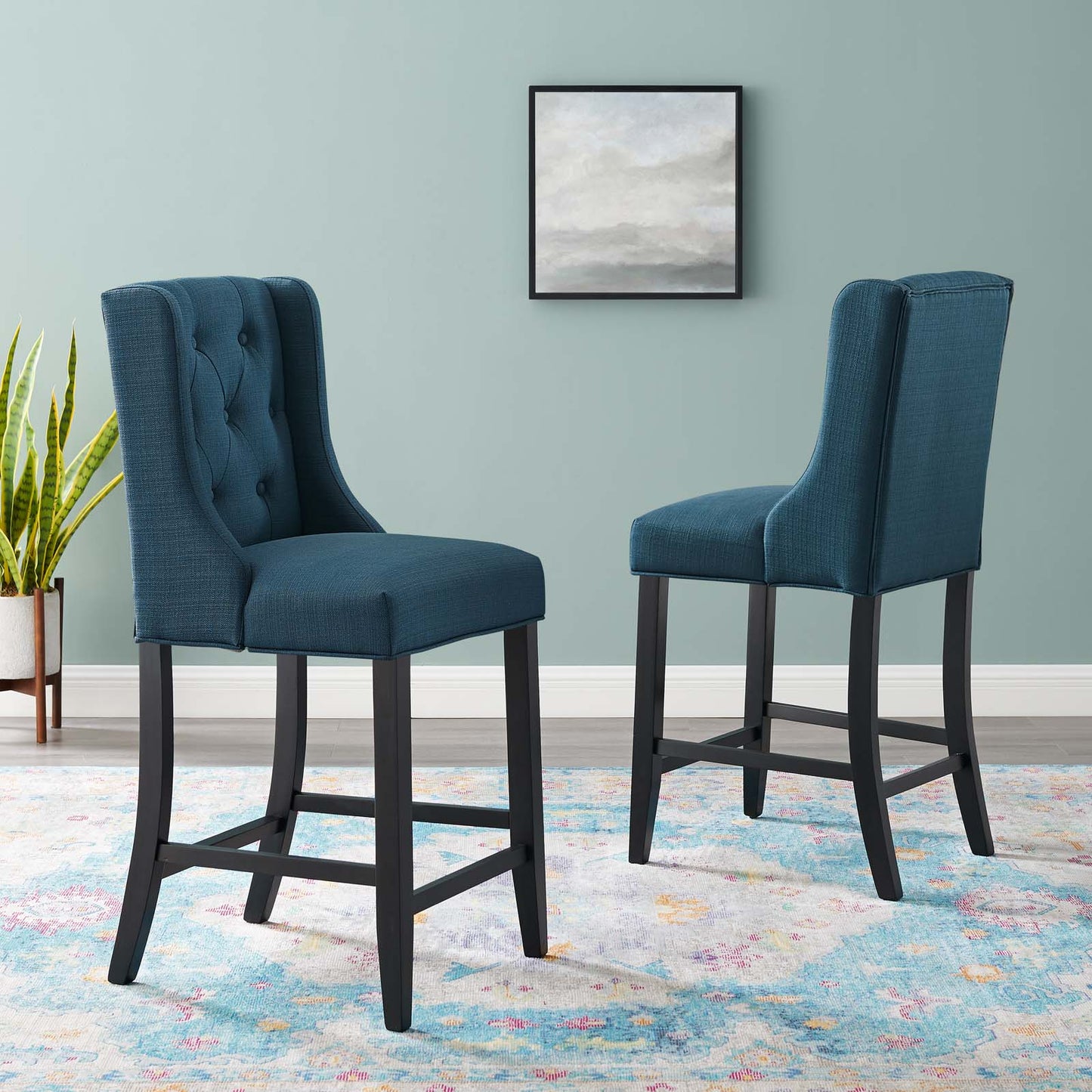 Baronet Upholstered Fabric Counter Bar Stool Set of 2 by Modway