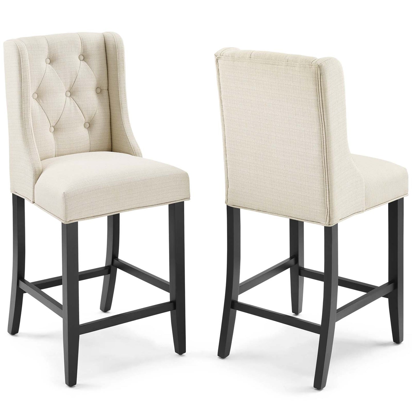 Baronet Upholstered Fabric Counter Bar Stool Set of 2 by Modway