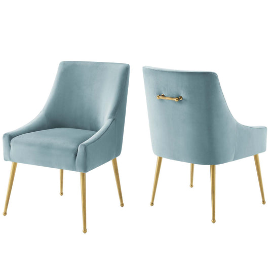 Discern Upholstered Performance Velvet Dining Chair Set of 2 by Modway