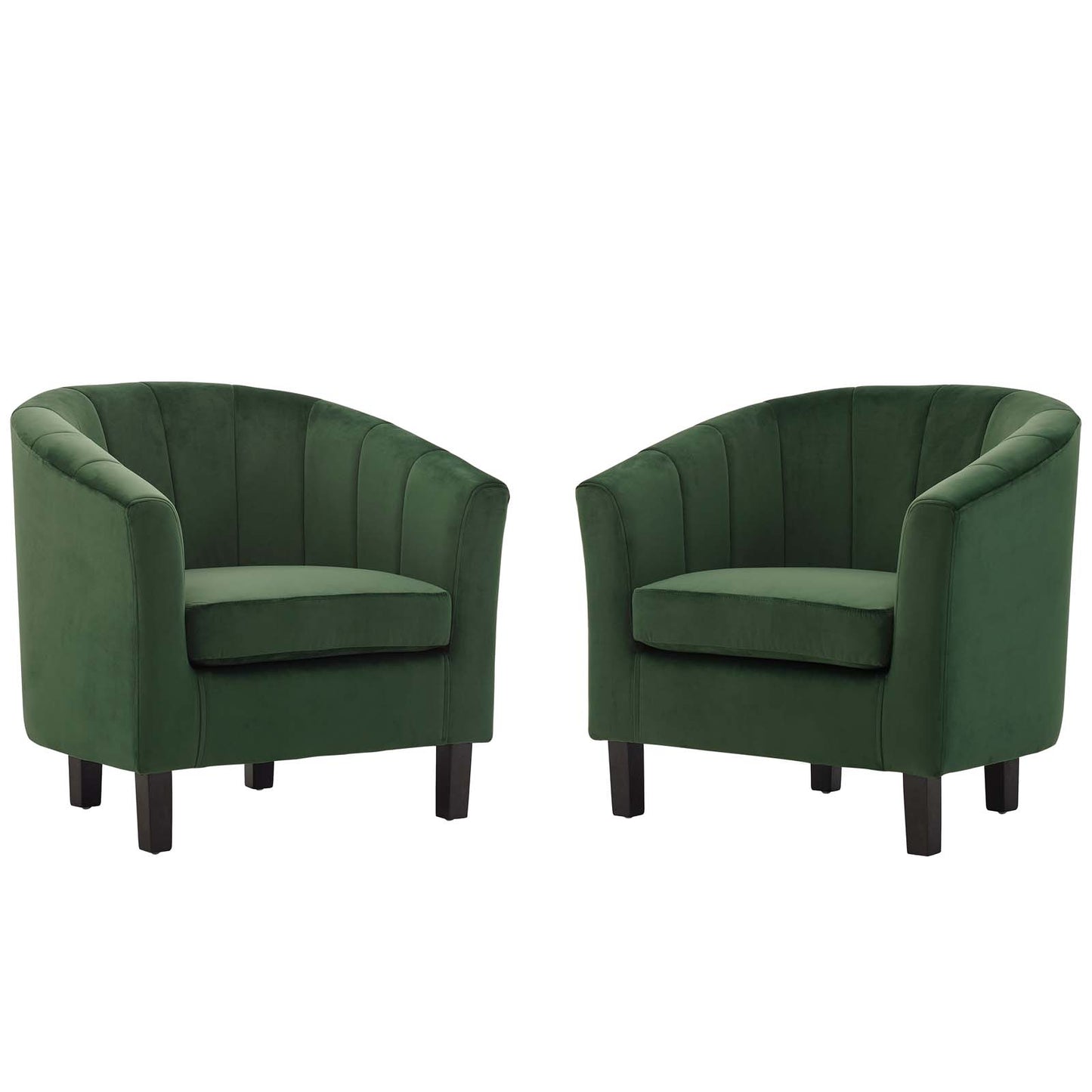 Prospect Channel Tufted Performance Velvet Armchair Set of 2 by Modway