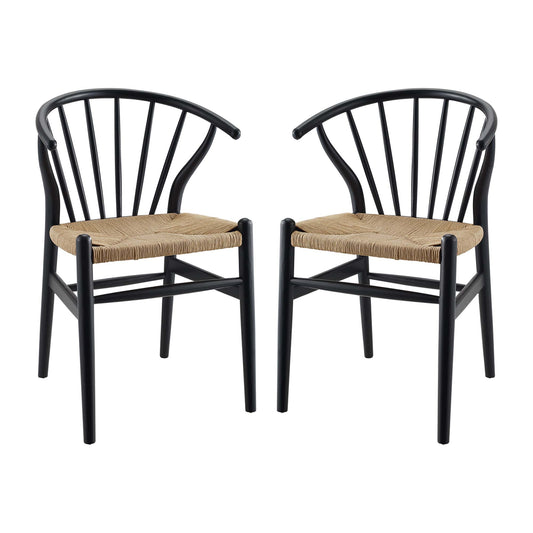 Flourish Spindle Wood Dining Side Chair Set of 2 by Modway