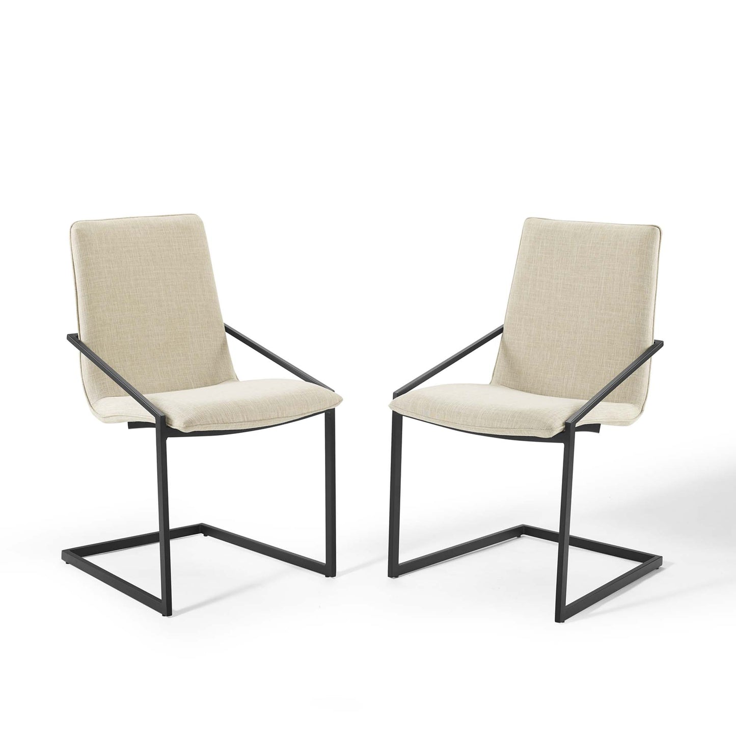 Pitch Upholstered Fabric Dining Armchair Set of 2 by Modway