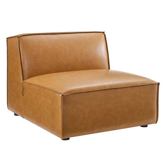 Restore Vegan Leather Sectional Sofa Armless Chair by Modway