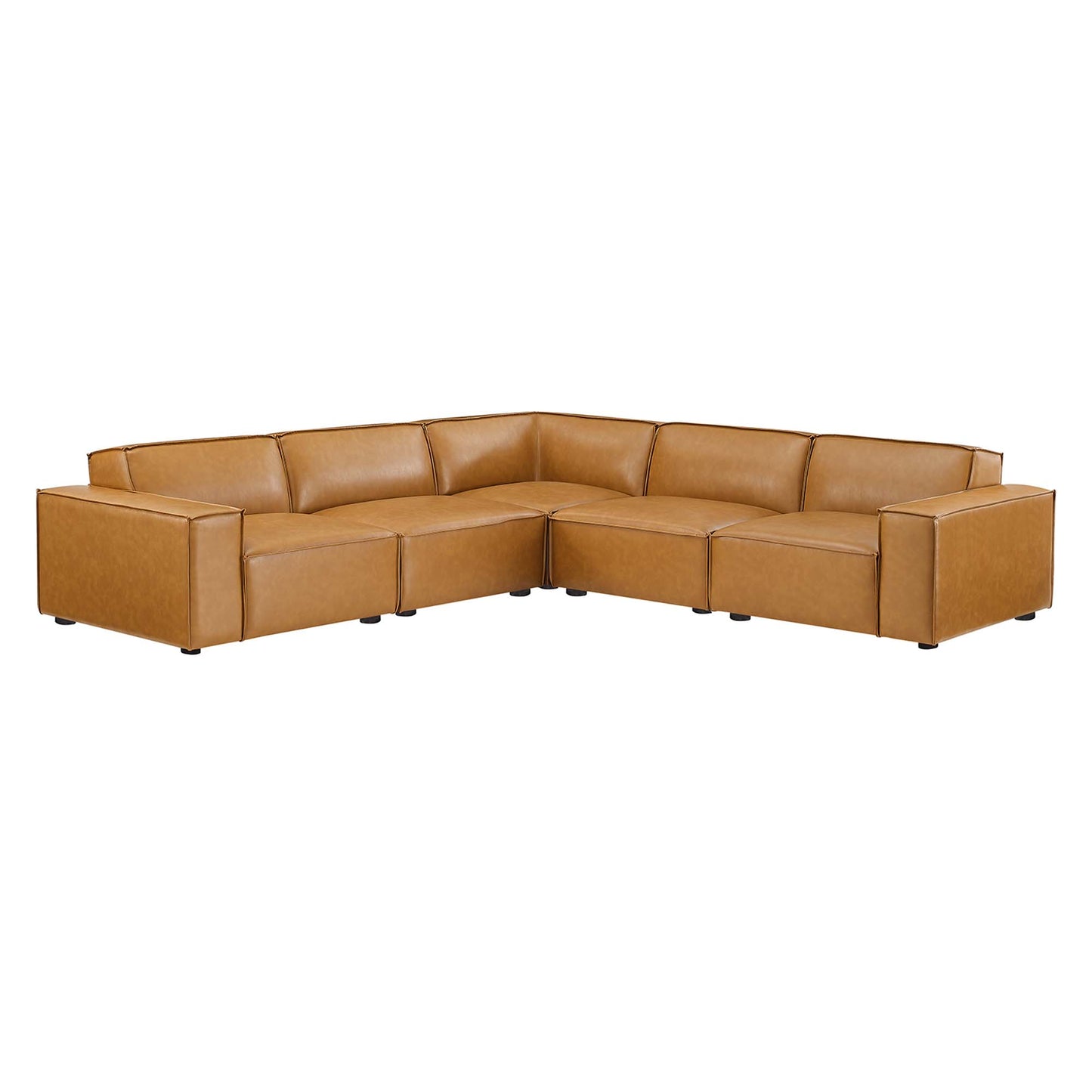 Restore 5-Piece Vegan Leather Sectional Sofa by Modway