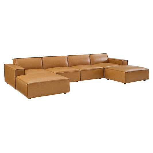 Restore 6-Piece Vegan Leather Sectional Sofa by Modway