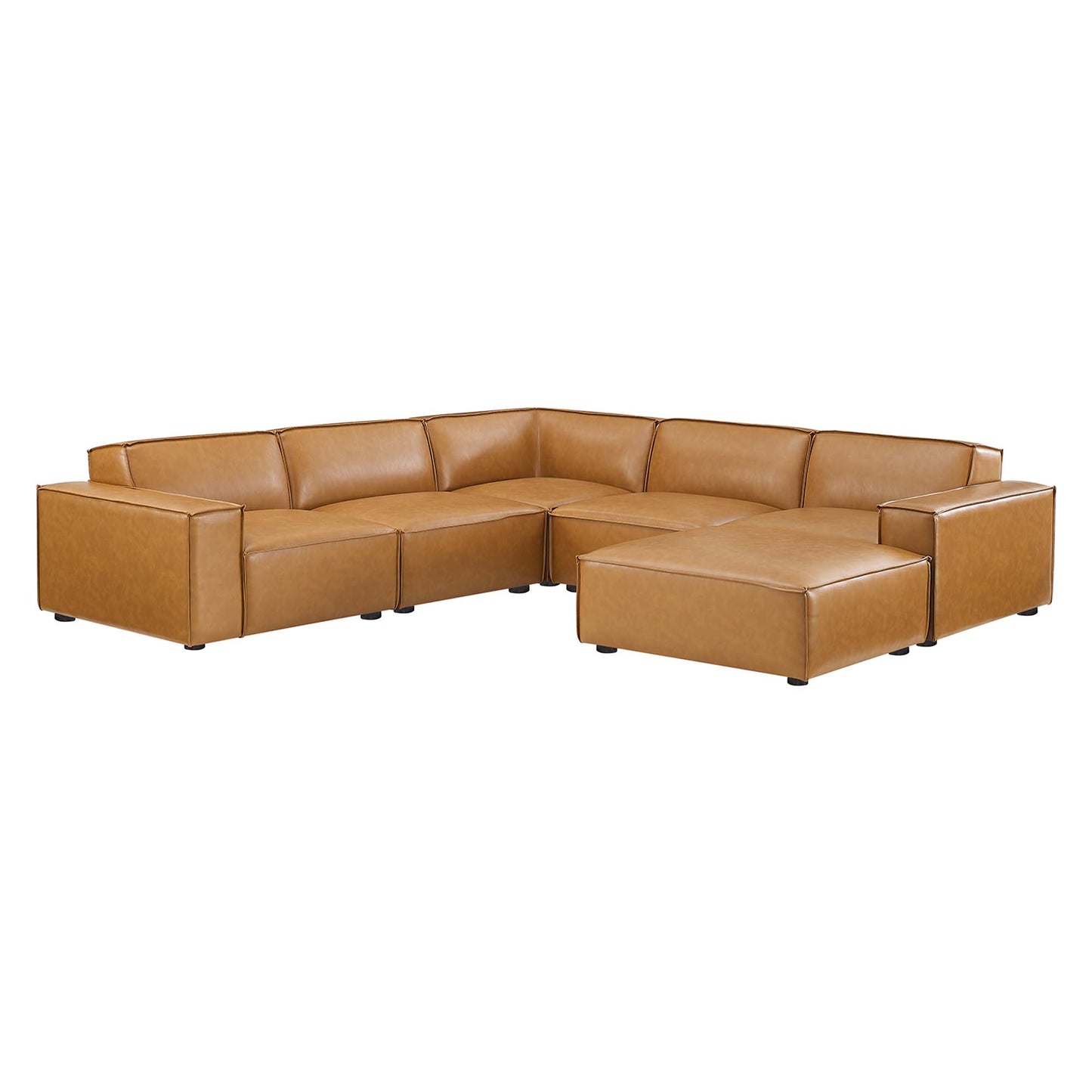 Restore 6-Piece Vegan Leather Sectional Sofa by Modway