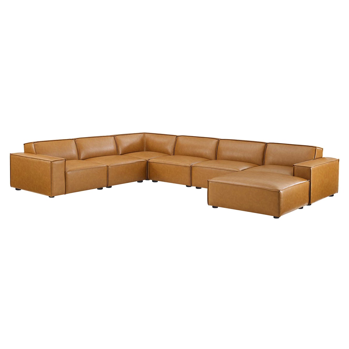 Restore 7-Piece Vegan Leather Sectional Sofa by Modway