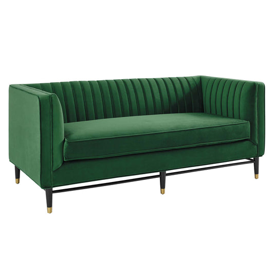 Devote Channel Tufted Performance Velvet Loveseat by Modway