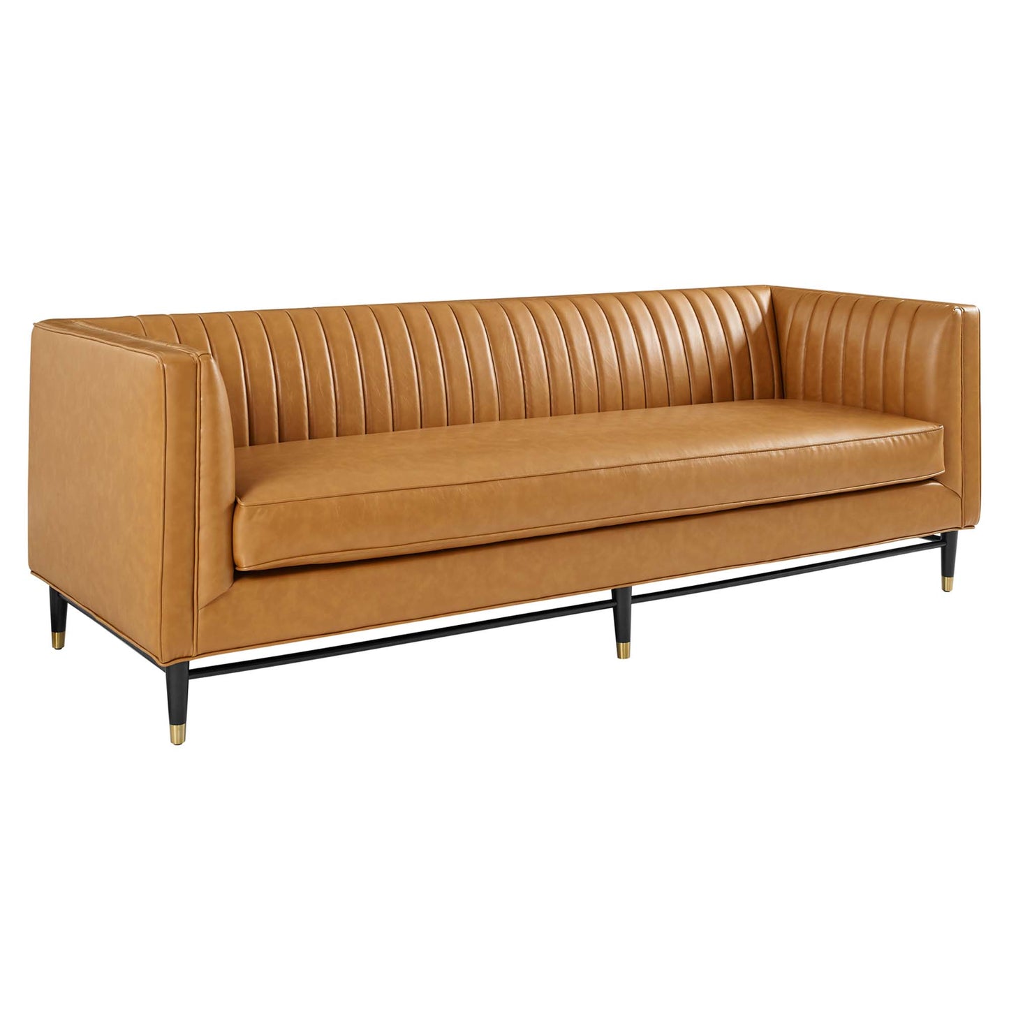 Devote Channel Tufted Vegan Leather Sofa by Modway