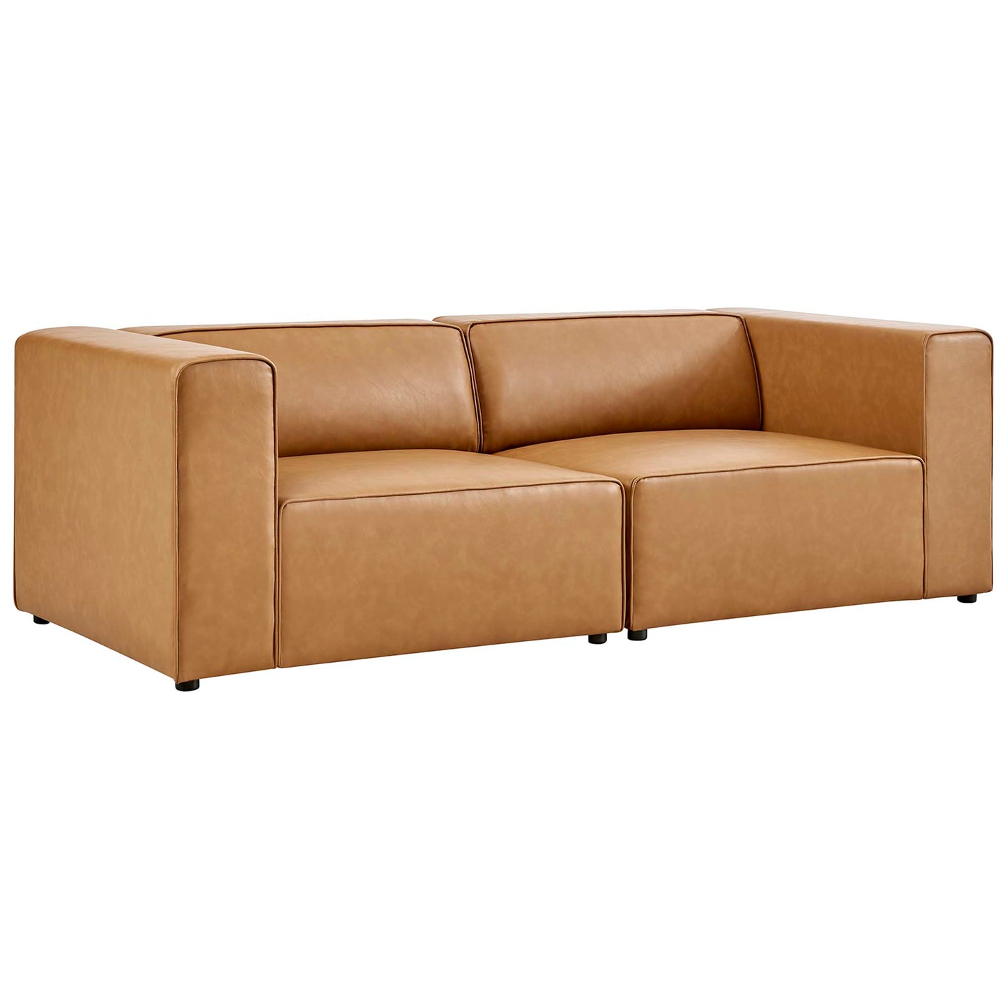 Mingle 2-Piece Vegan Leather Sectional Sofa Loveseat by Modway