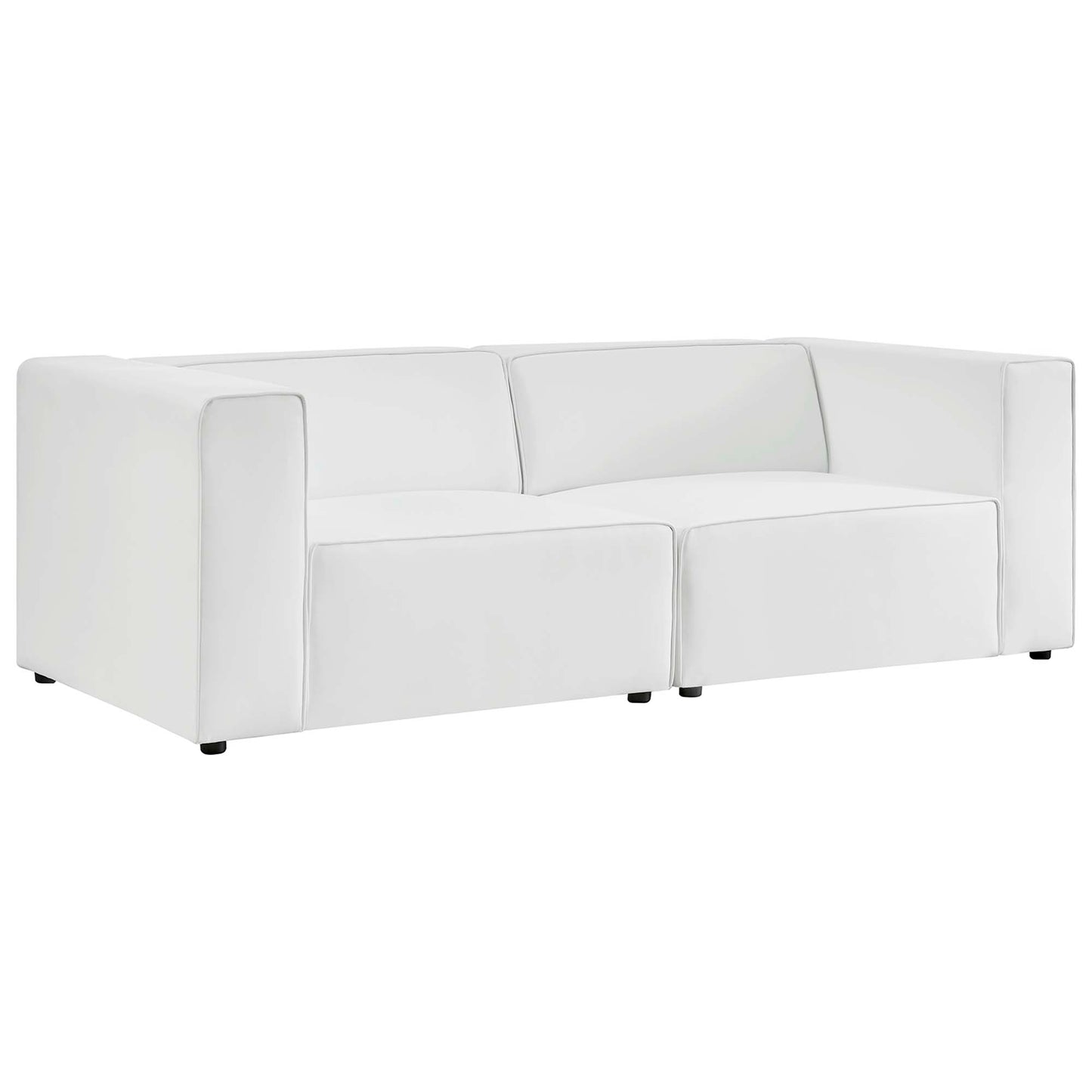 Mingle 2-Piece Vegan Leather Sectional Sofa Loveseat by Modway