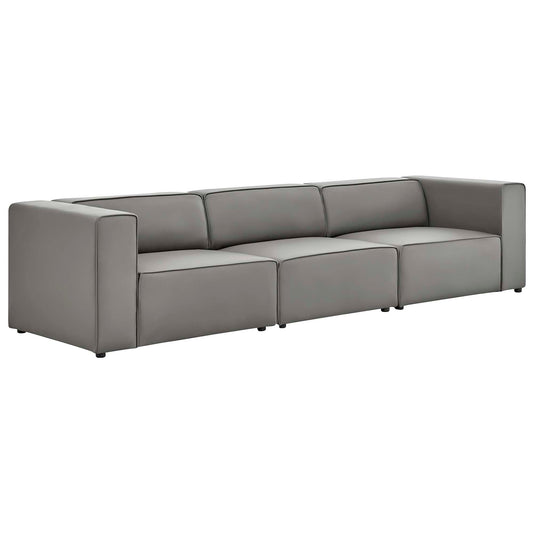 Mingle 3-Piece Vegan Leather Sectional Sofa by Modway