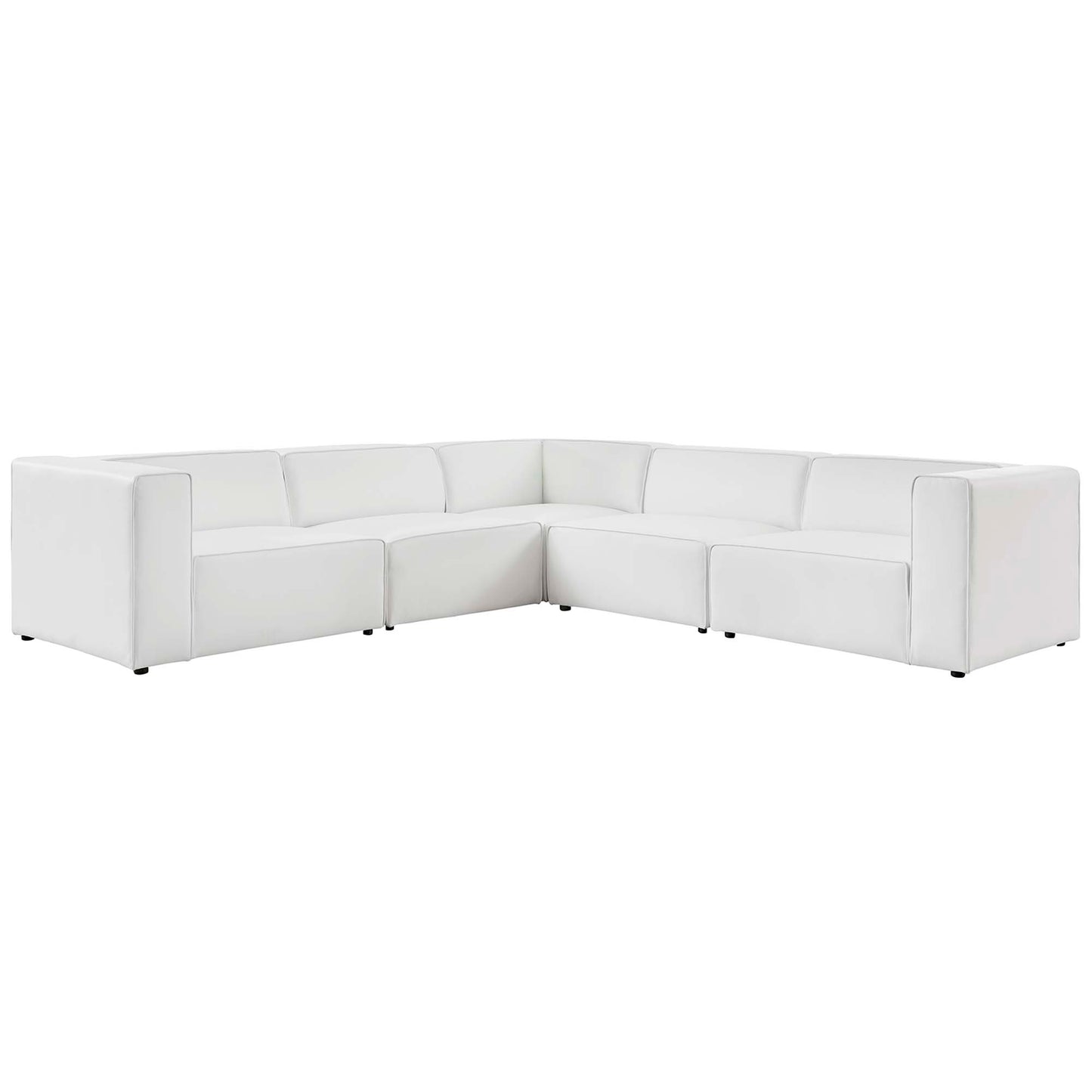 Mingle 5-Piece Vegan Leather Sectional Sofa by Modway