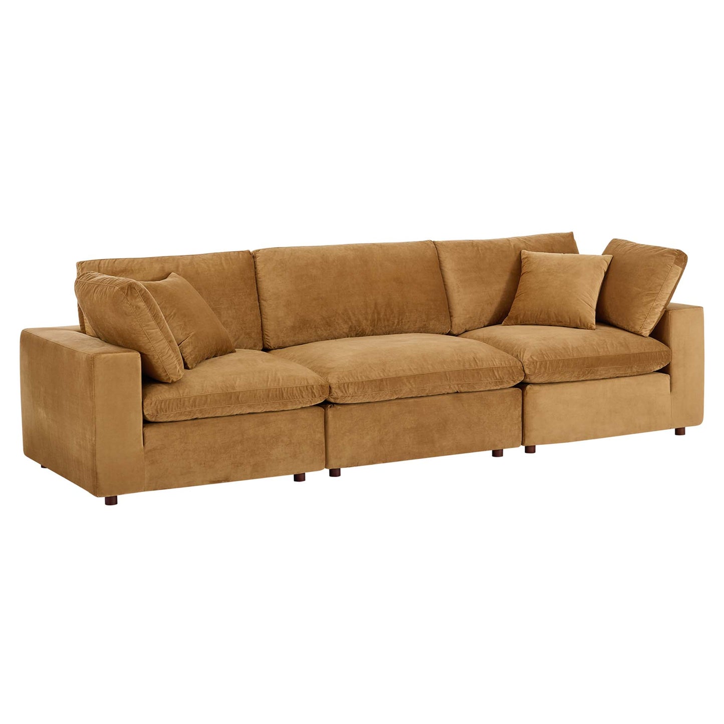 Commix Down Filled Overstuffed Performance Velvet 3-Seater Sofa by Modway