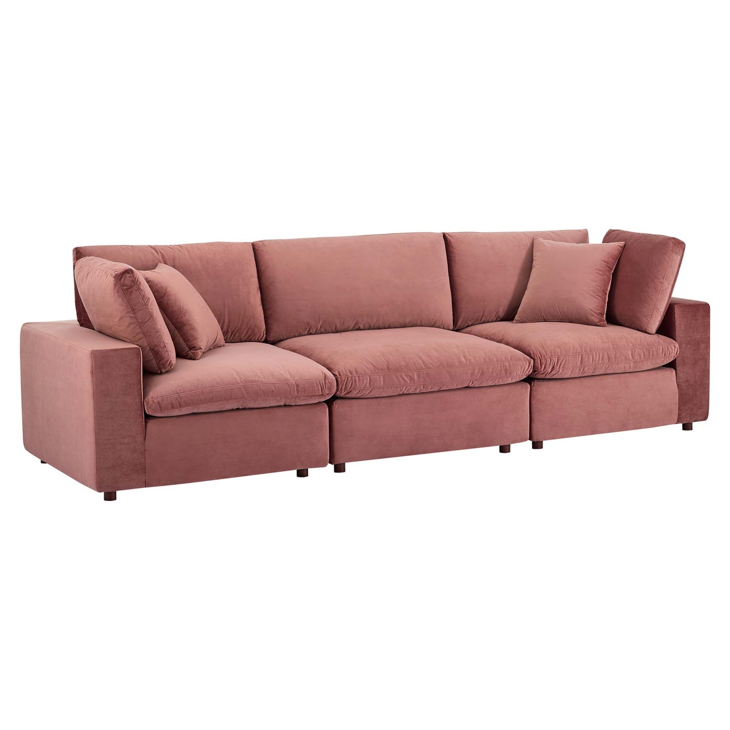 Commix Down Filled Overstuffed Performance Velvet 3-Seater Sofa by Modway