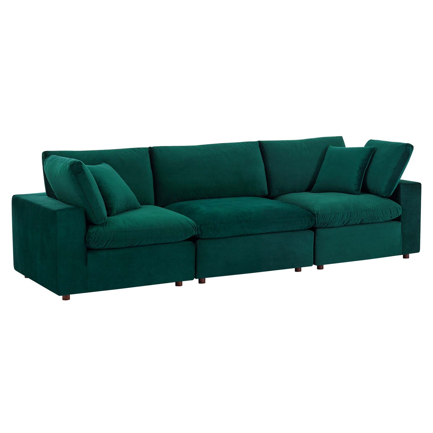 Commix Down Filled Overstuffed Performance Velvet 3-Seater Sofa by Modway