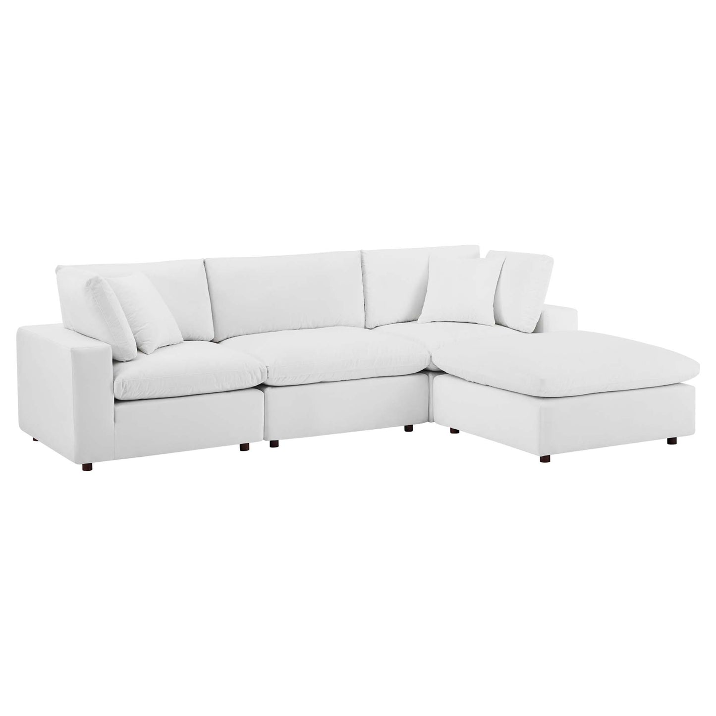 Commix 4-Piece Down Filled Overstuffed Performance Velvet Sectional Sofa by Modway