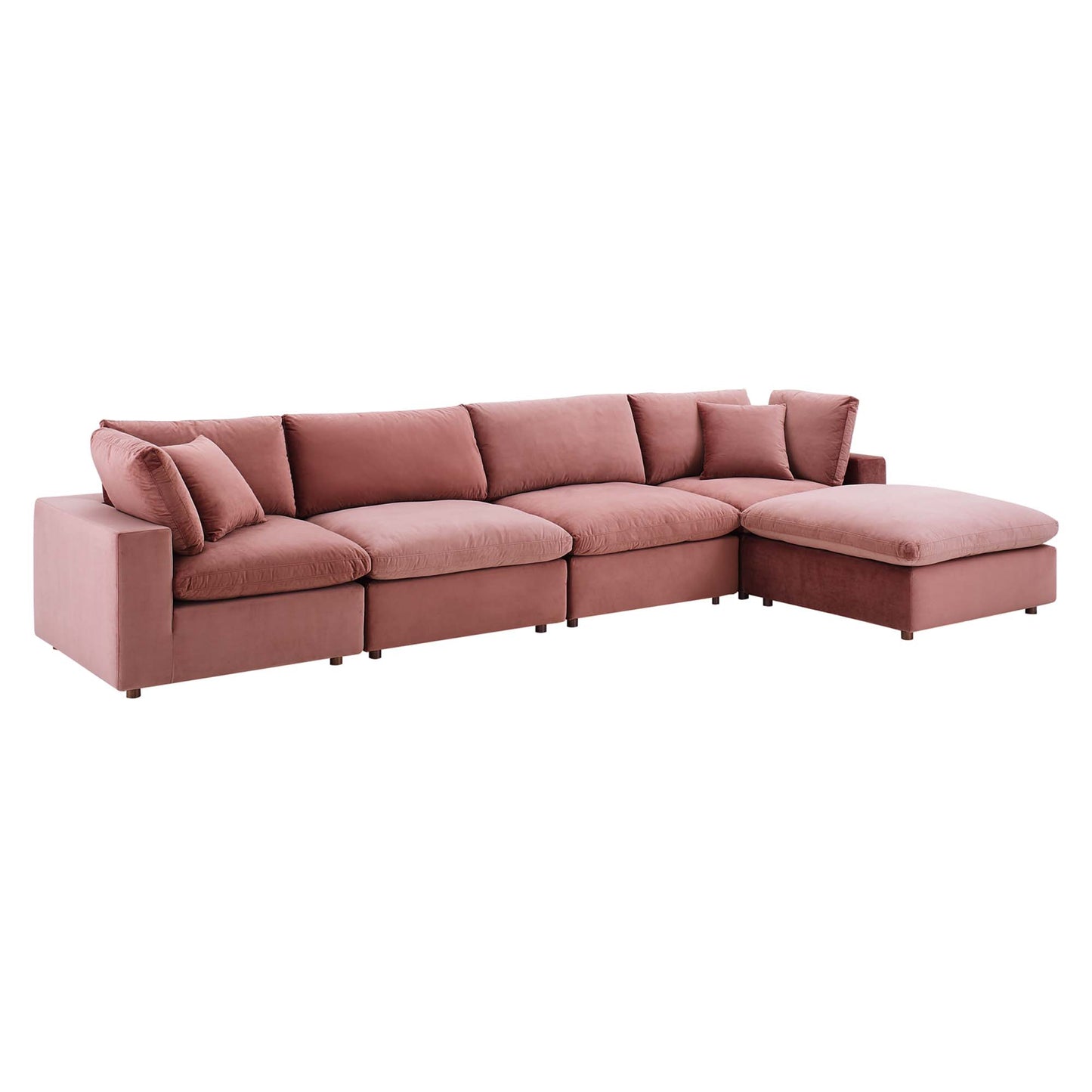 Commix 5-Piece Down Filled Overstuffed Performance Velvet Sectional Sofa by Modway