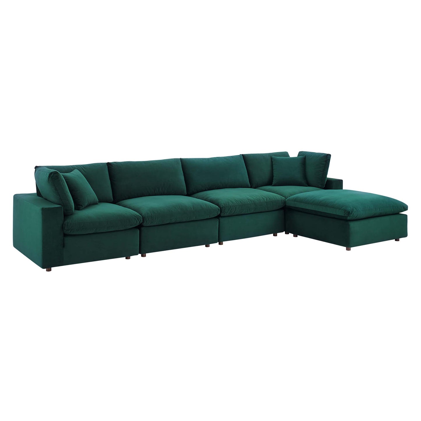 Commix 5-Piece Down Filled Overstuffed Performance Velvet Sectional Sofa by Modway