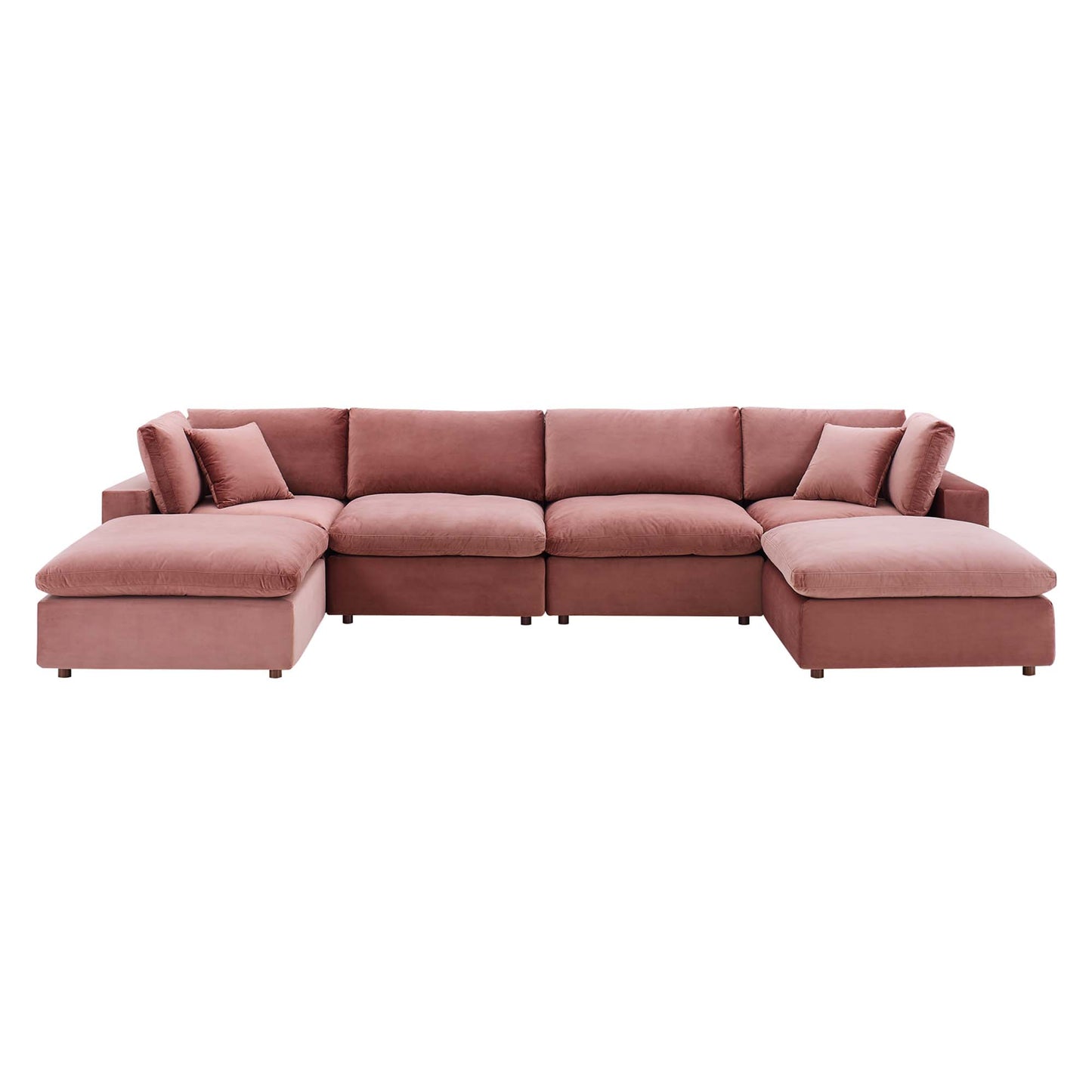 Commix 6-Piece Down Filled Overstuffed Performance Velvet Sectional Sofa by Modway