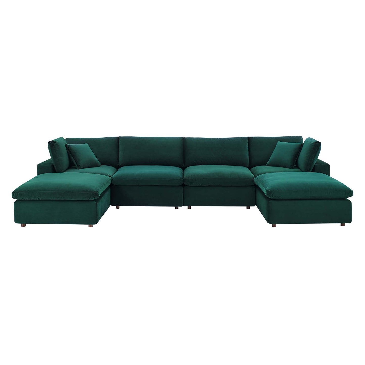 Commix 6-Piece Down Filled Overstuffed Performance Velvet Sectional Sofa by Modway