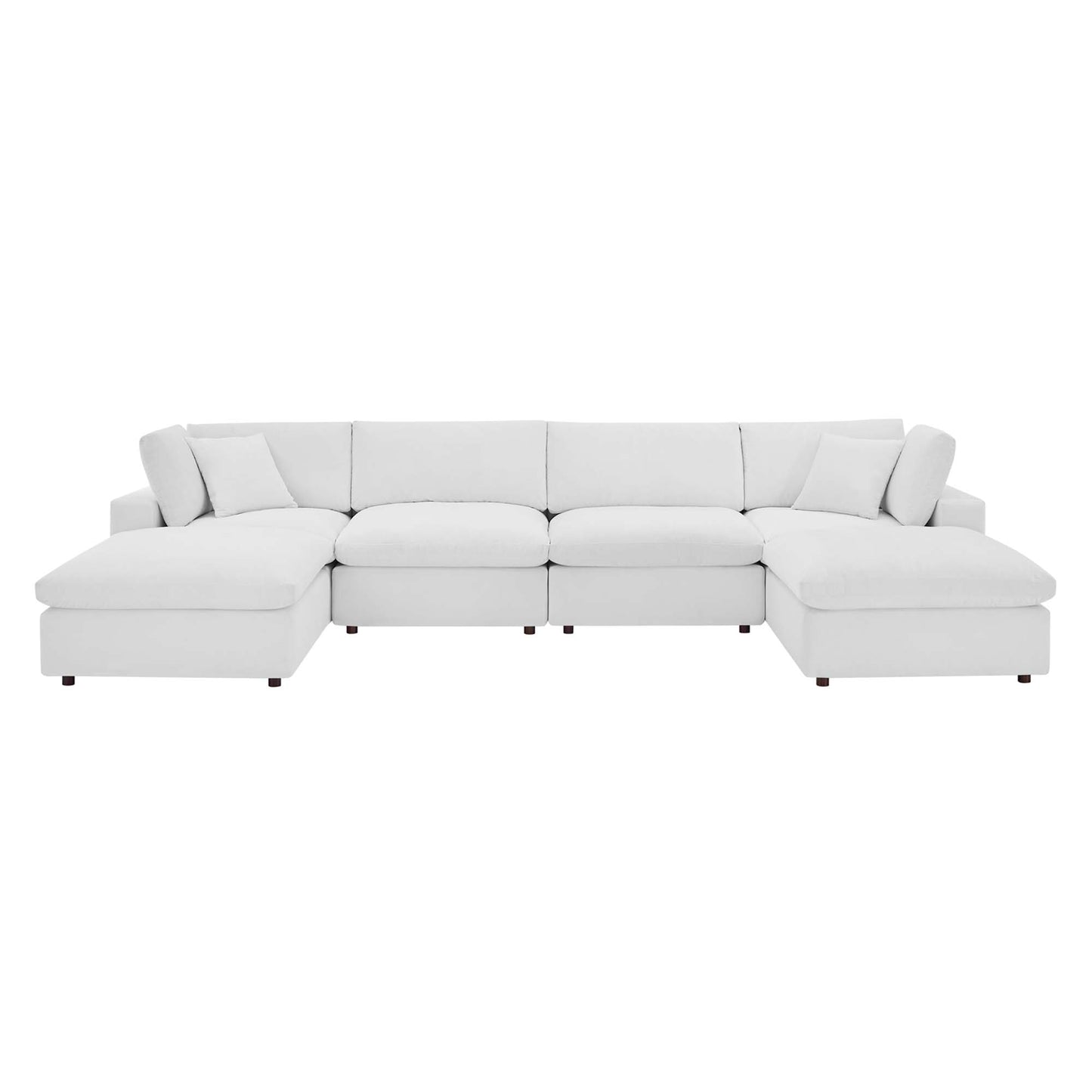 Commix 6-Piece Down Filled Overstuffed Performance Velvet Sectional Sofa by Modway