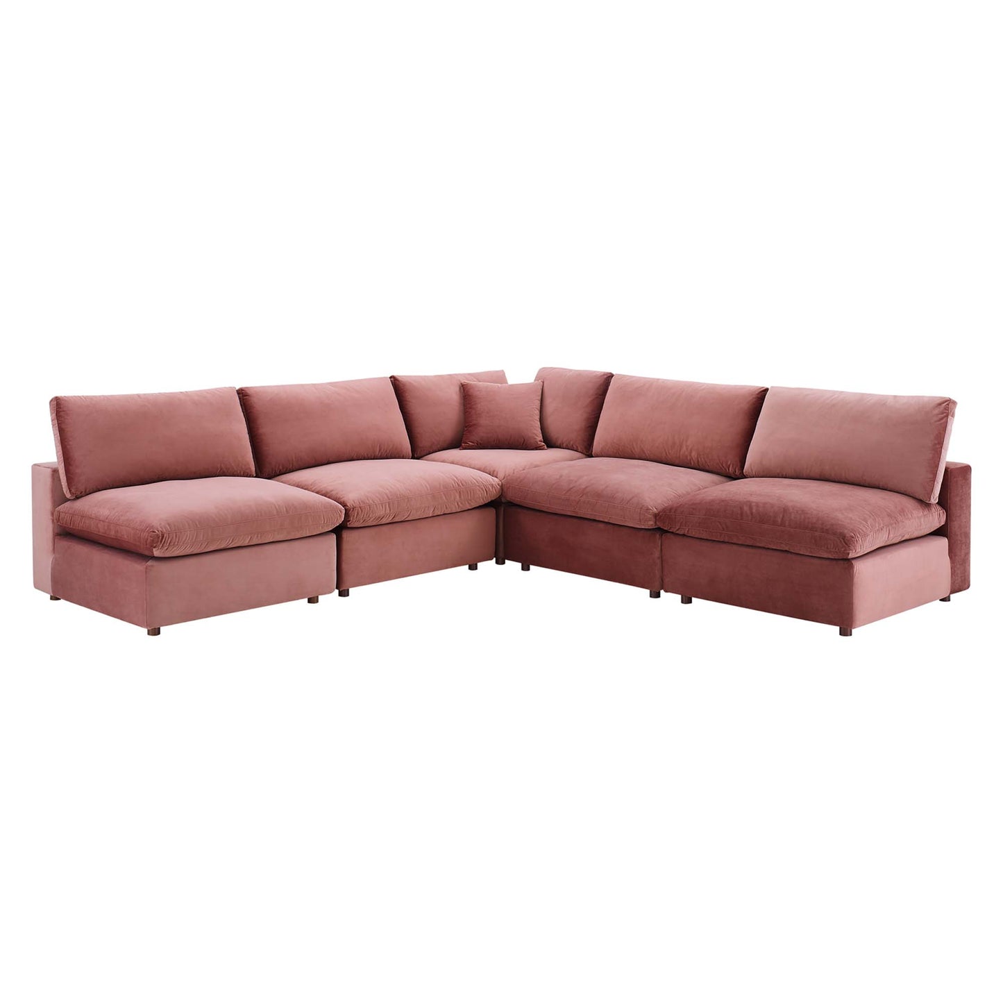 Commix 5-Piece Down Filled Overstuffed Performance Velvet Sectional Sofa by Modway