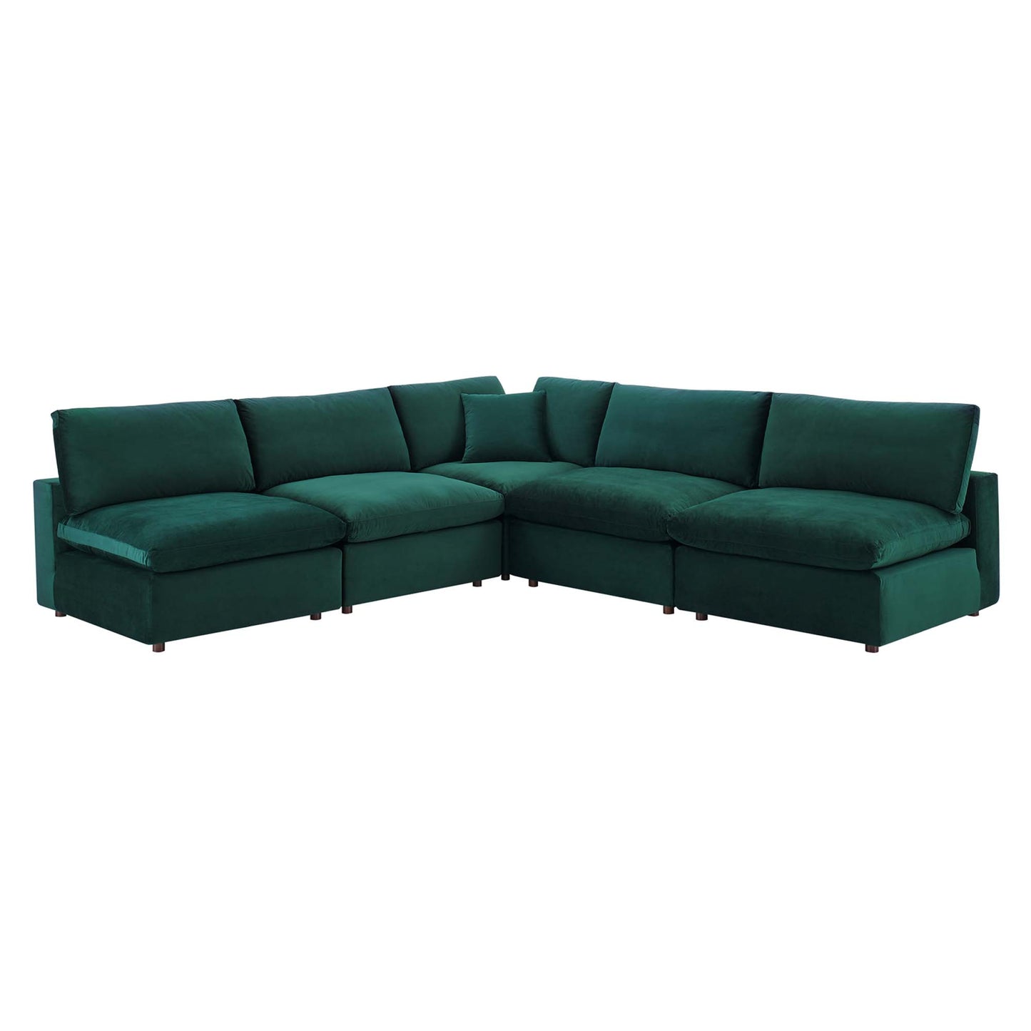 Commix 5-Piece Down Filled Overstuffed Performance Velvet Sectional Sofa by Modway