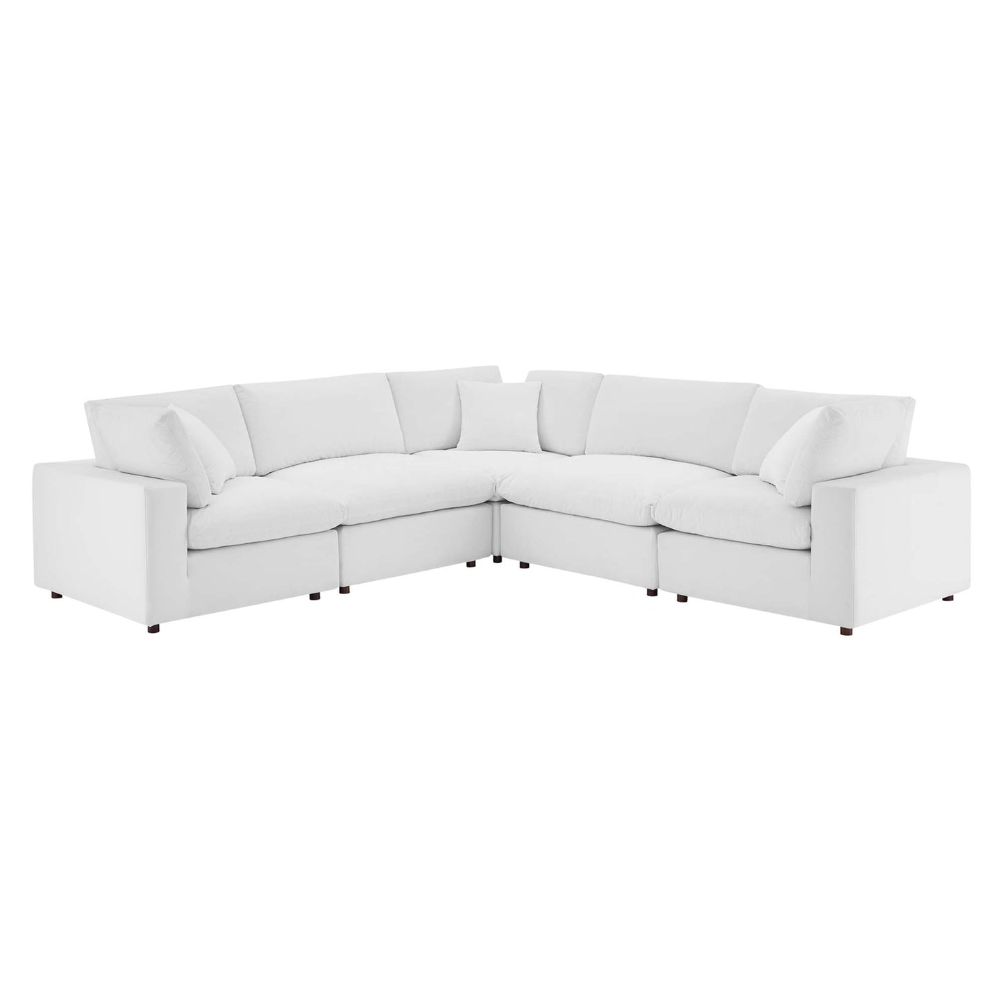 Commix 5-Piece Down Filled Overstuffed Performance Velvet Sectional Sofa by Modway