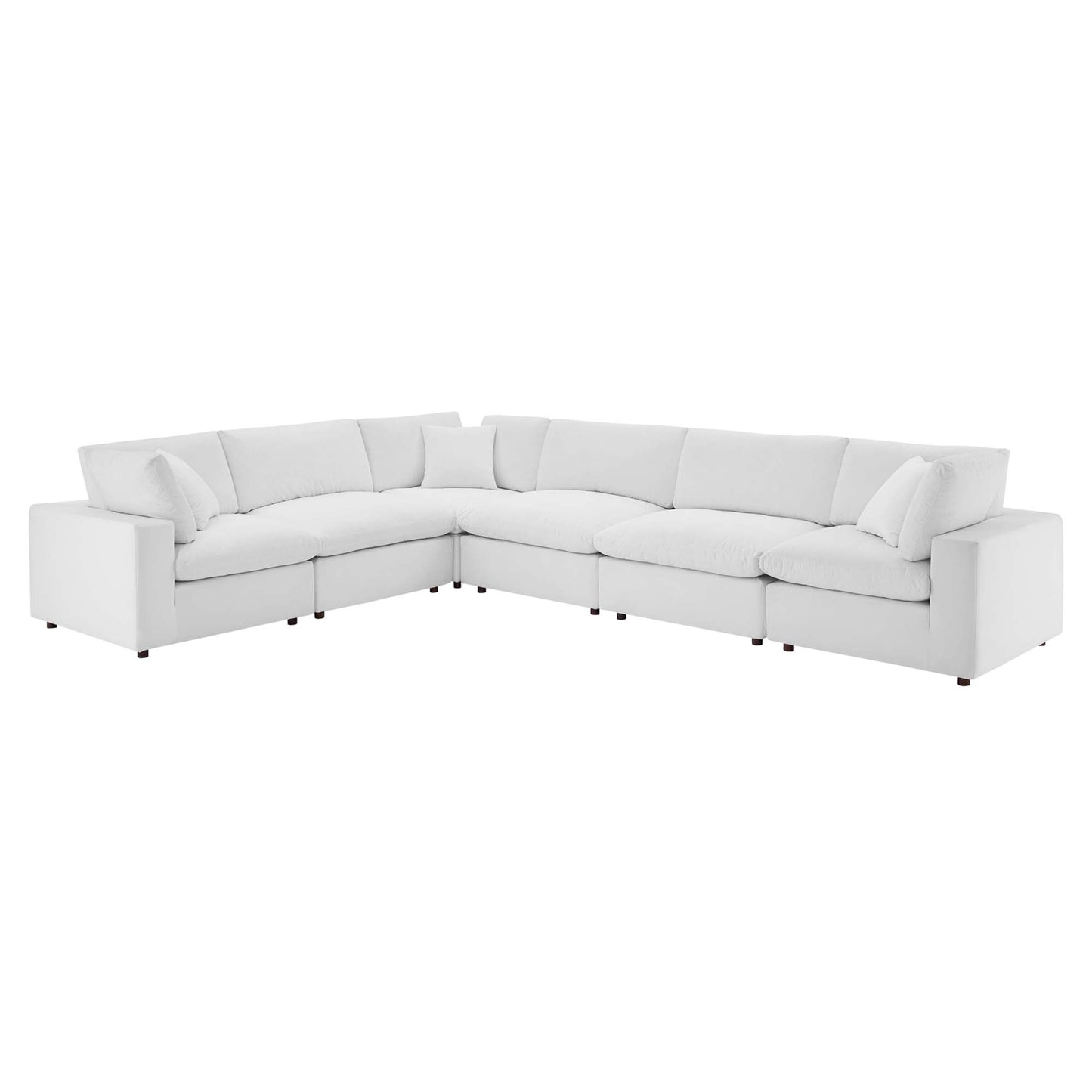 Commix 6-Piece Down Filled Overstuffed Performance Velvet Sectional Sofa by Modway