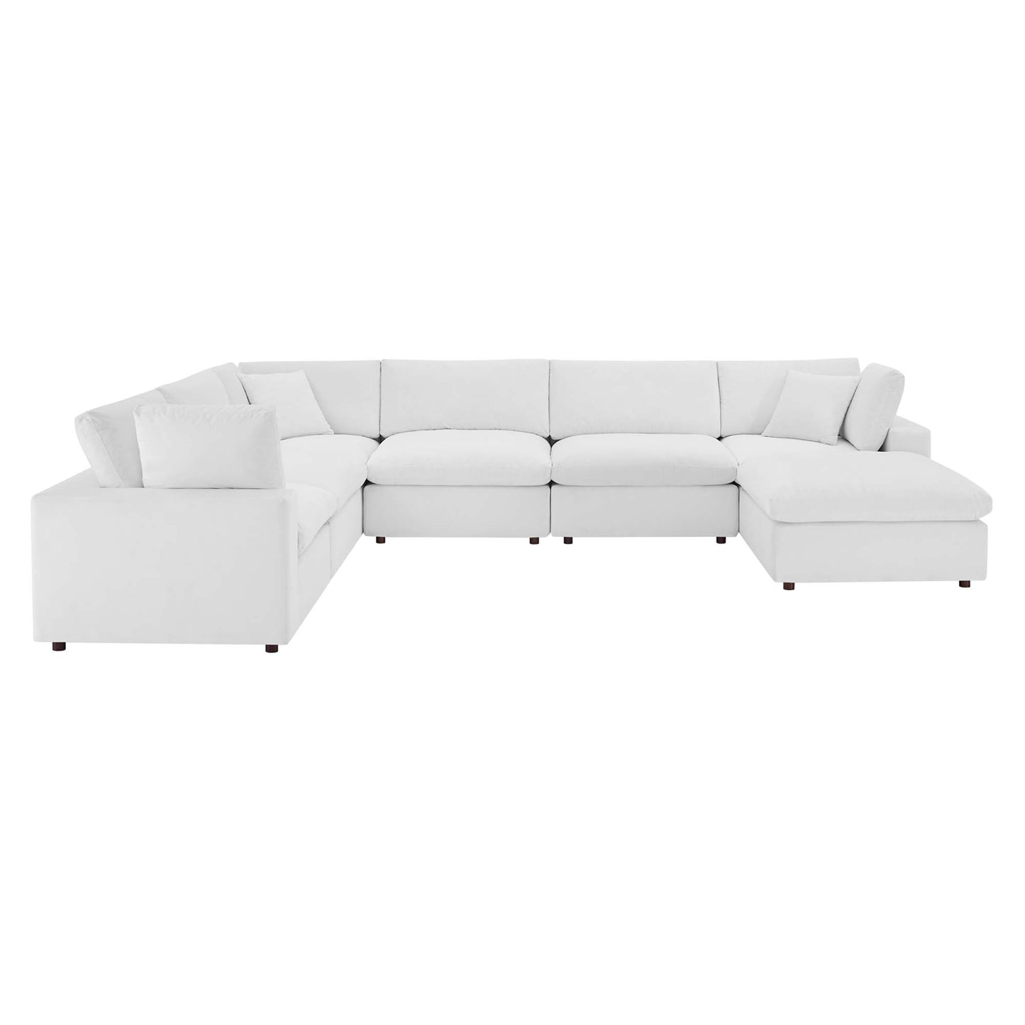 Commix 7-Piece Down Filled Overstuffed Performance Velvet Sectional Sofa by Modway