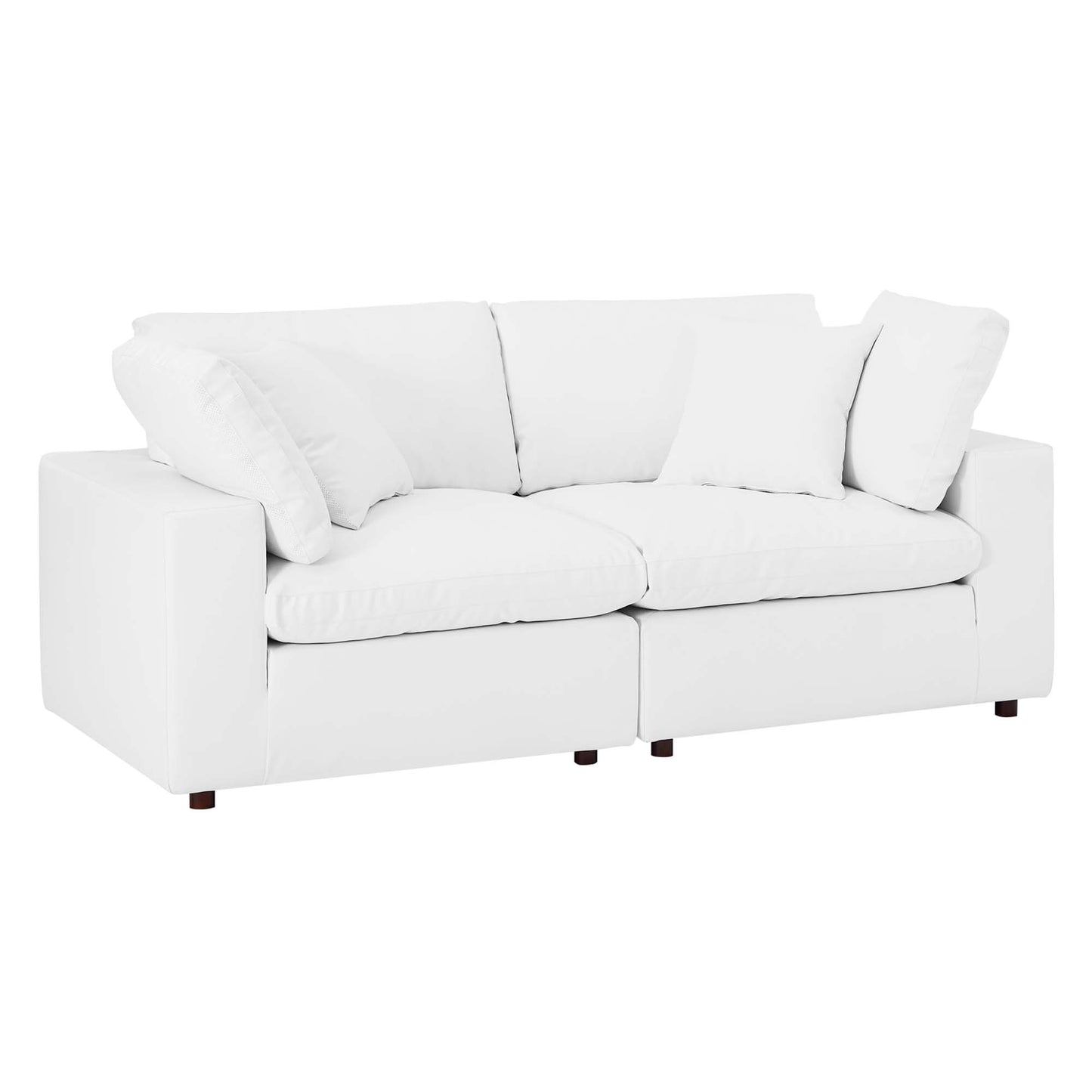 Commix Down Filled Overstuffed Vegan Leather Loveseat by Modway